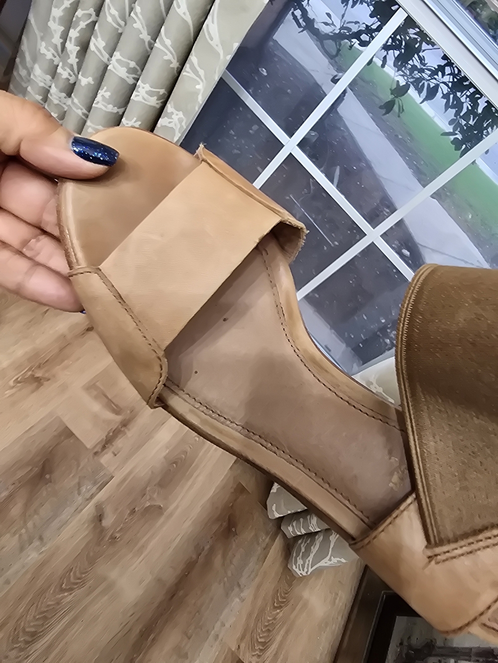 Sorel Tan Leather Block Heel Sandal with Ankle Strap - Picture 8 of 9